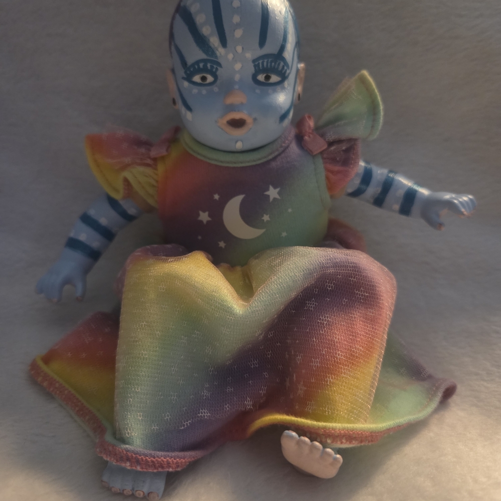 Avatar Styled Mini Doll with Rainbow Moon Dress
